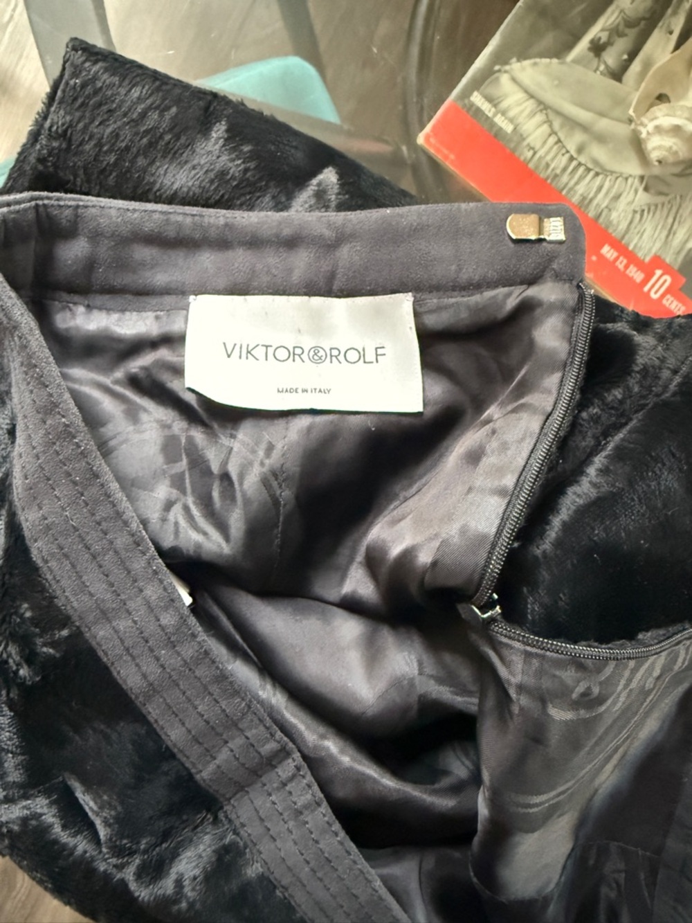 Viktor & Rolf Black Vegan Pony Fur Midi Pencil Skirt, Size 40 (sample) - Picture 3 of 9